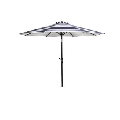 Parasol de patio Lopes de 9 pieds avec base en finition bronze et support de poids inclus