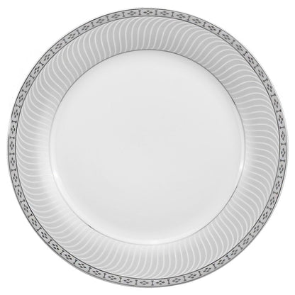 Service de table Lorren Home Trends en porcelaine avec accents argentés, 57 pièces