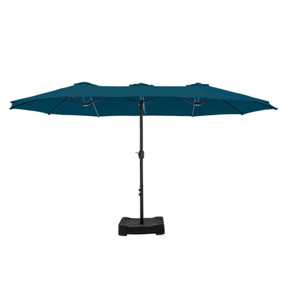 Parasol double extra large de 15 pieds pour patio double face de MAISON ARTS avec base incluse