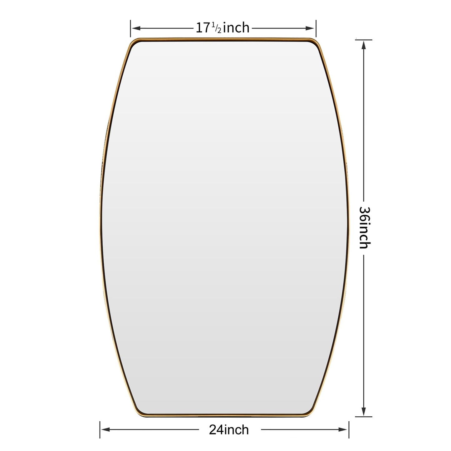 Miroir mural oblong en métal MacLuu
