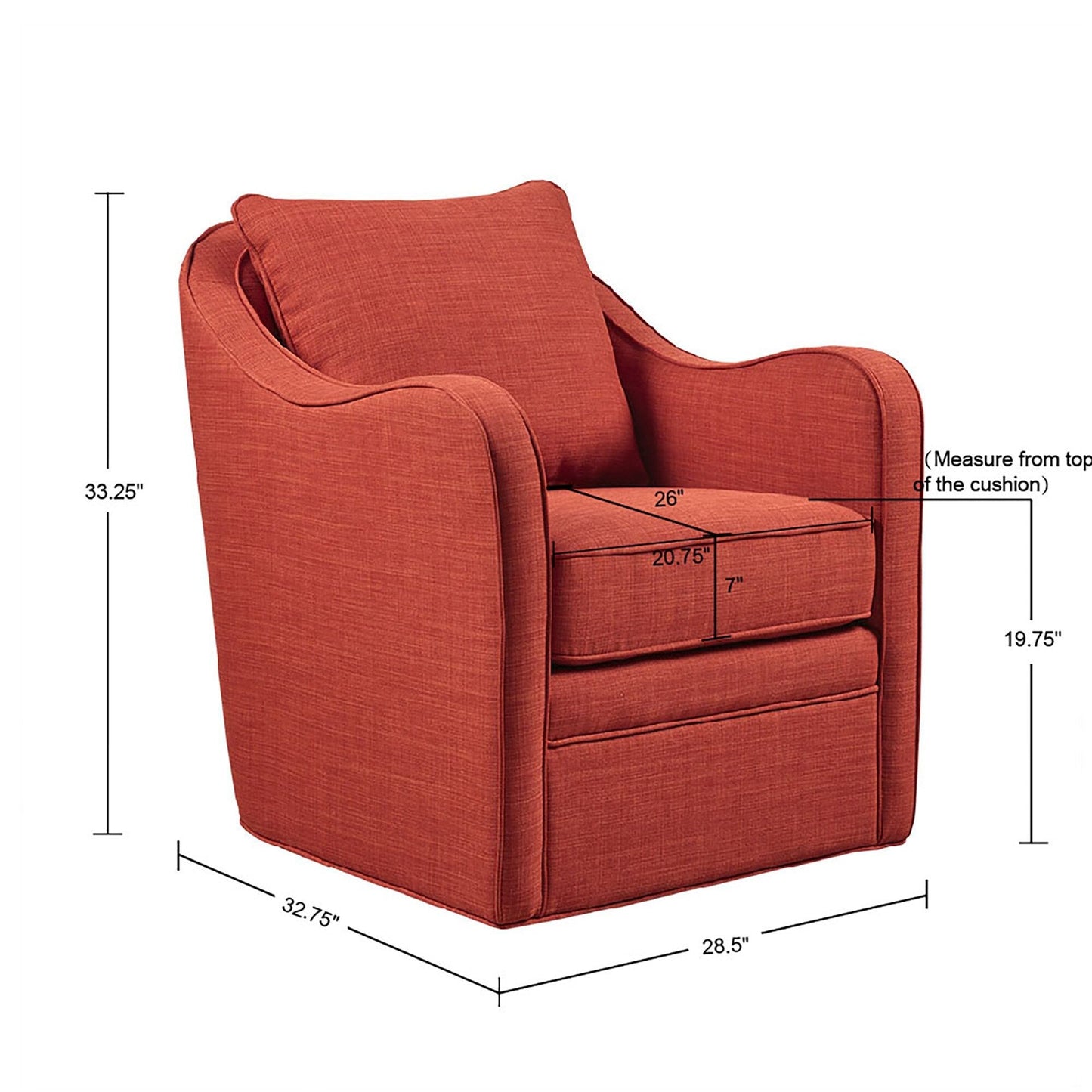 Fauteuil pivotant incurvé rembourré Madison Park Betty