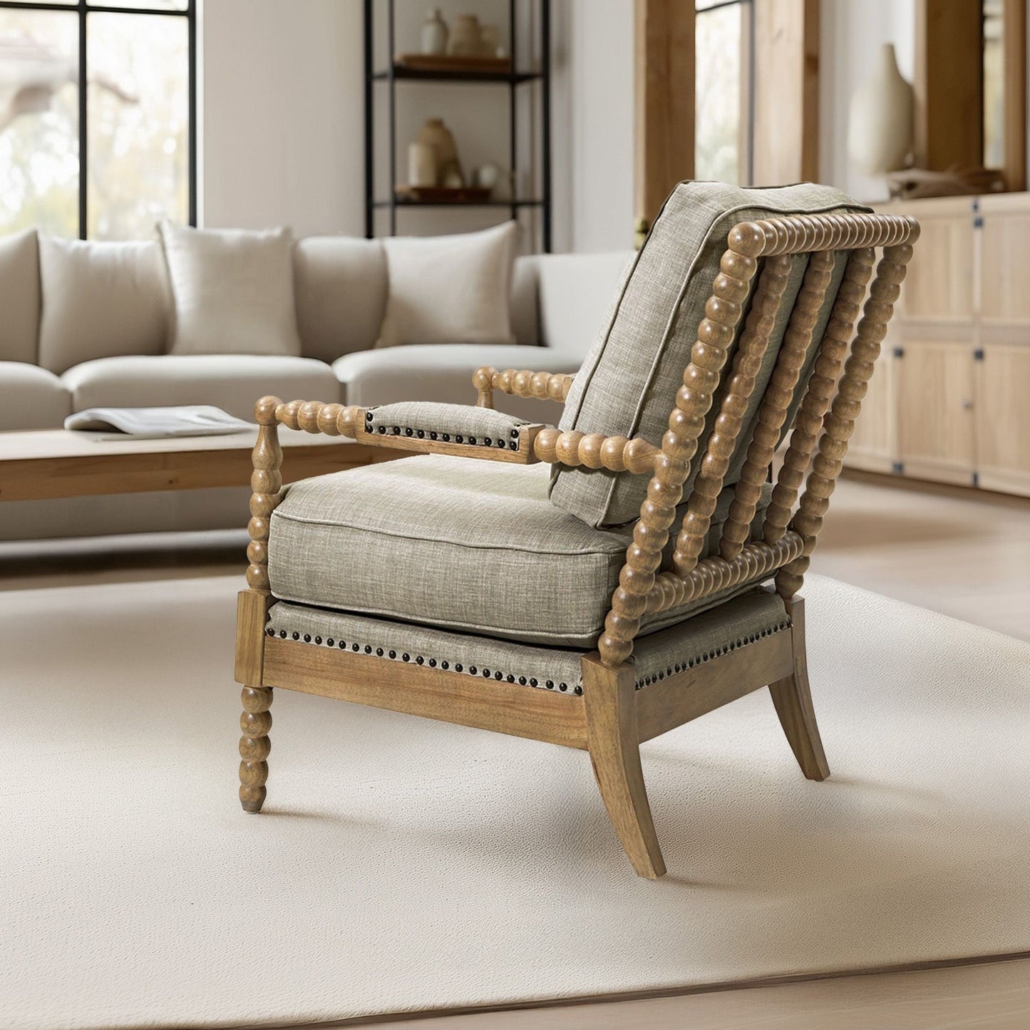 Fauteuil à cadre en bois tourné Madison Park Donohue