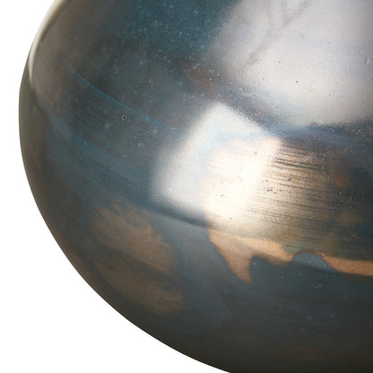 Ensemble de 3 vases décoratifs en verre bleu Aurora et bronze Madison Park Signature