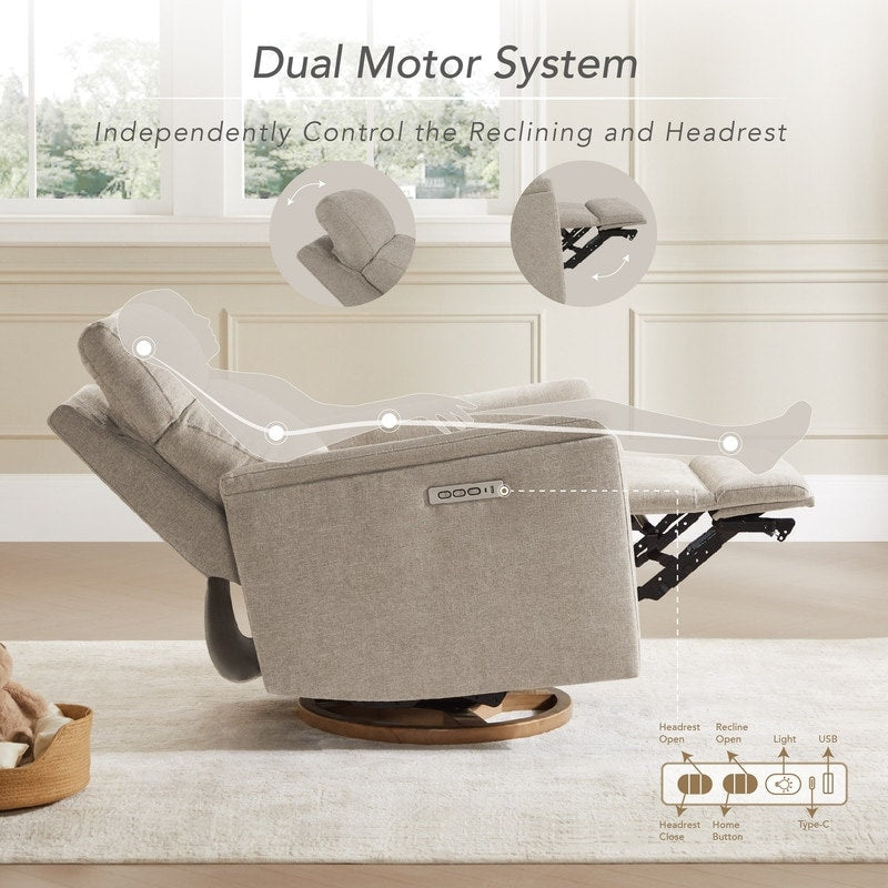 Fauteuil inclinable pivotant électrique Maire pour chambre d'enfant avec veilleuse