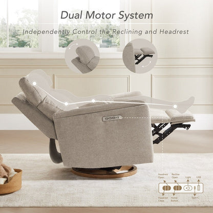 Fauteuil inclinable pivotant électrique Maire pour chambre d'enfant avec veilleuse