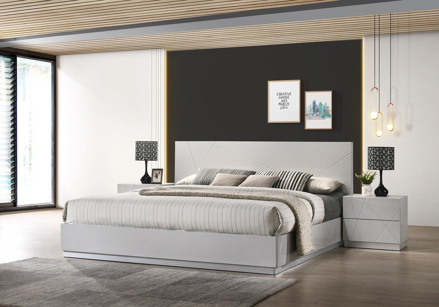 Norman Dresser in Grey High Gloss