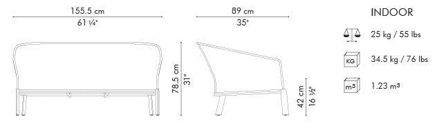 PARCHMENT LOVESEAT