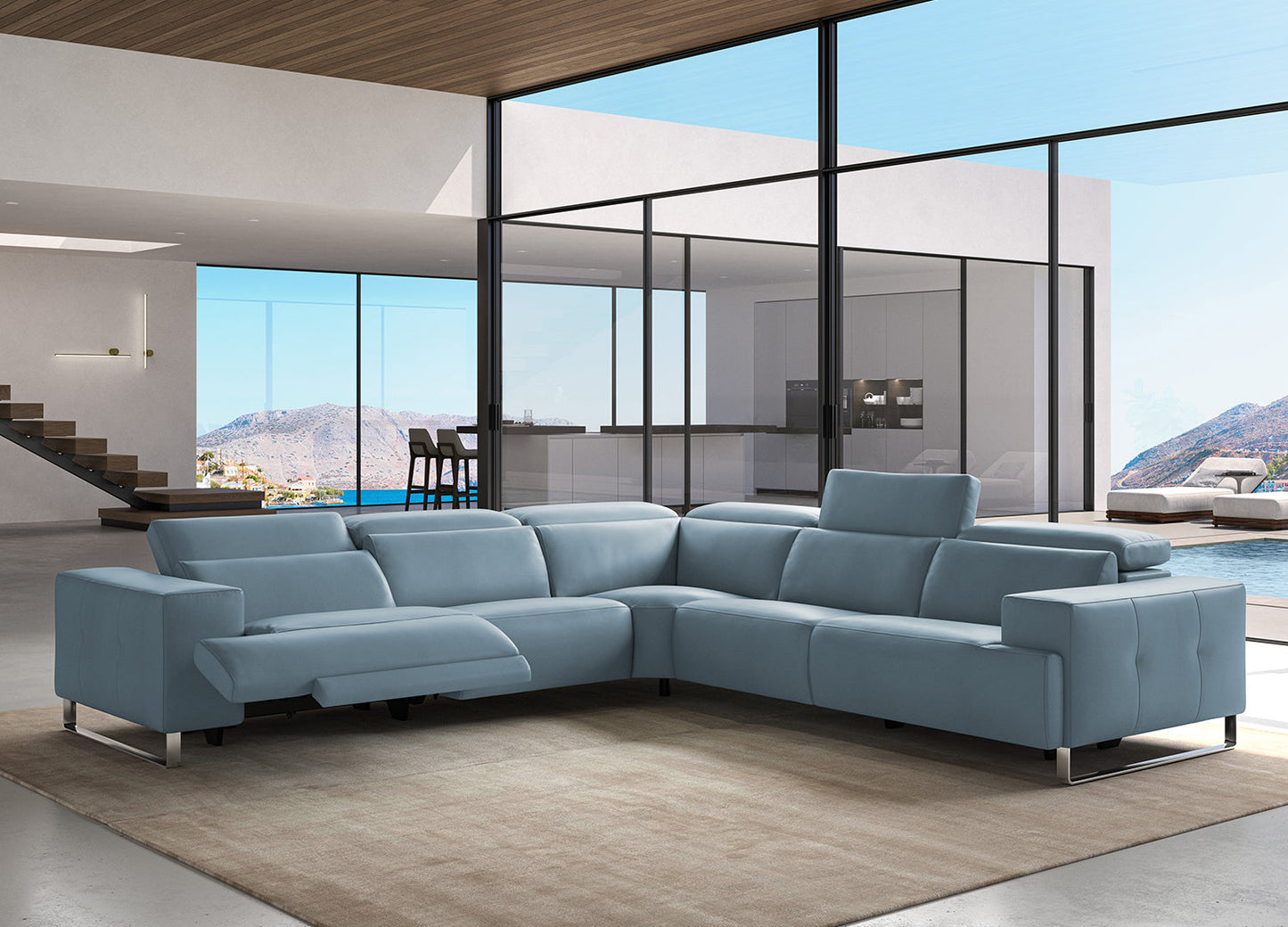 TAINO RECLINER SECTIONAL | BLUE