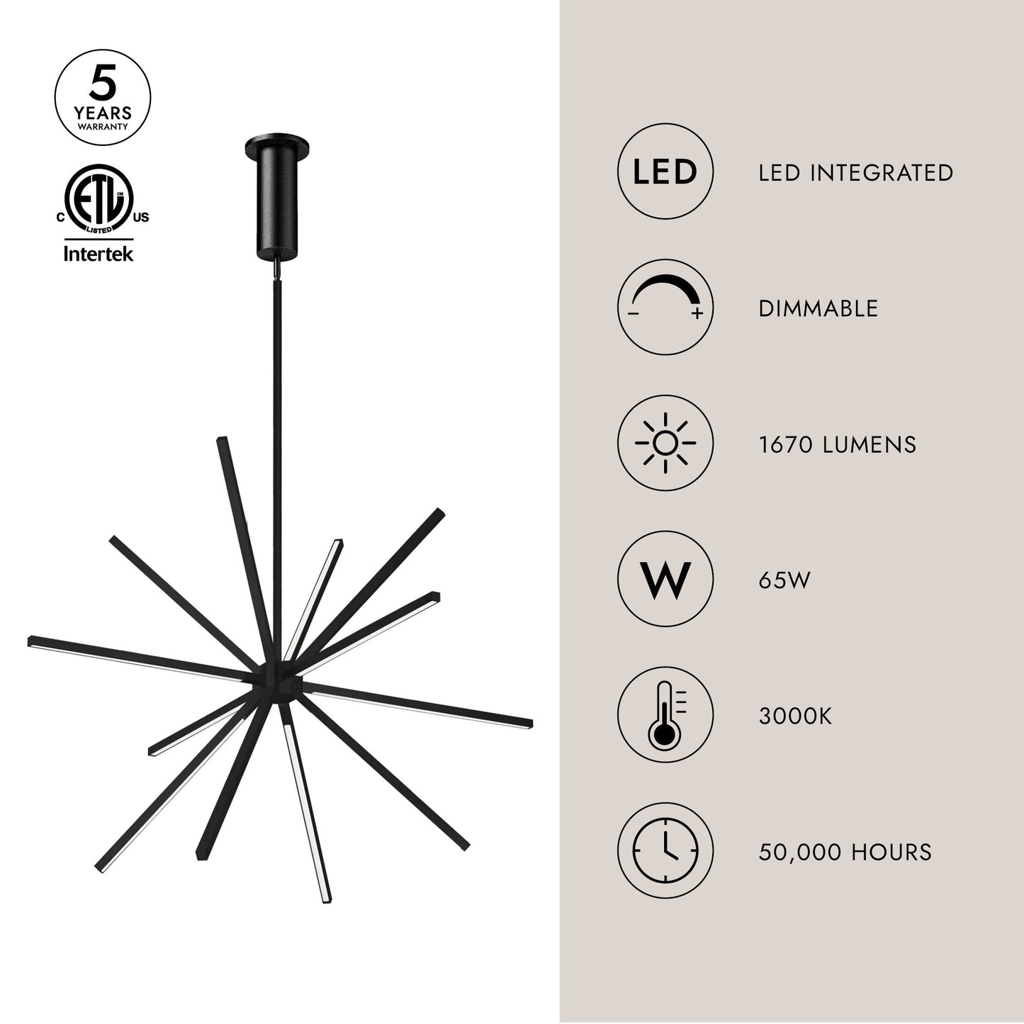 Starburst 32-in Pendant