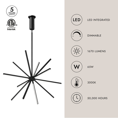Starburst 32-in Pendant