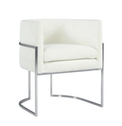 Chaise de salle à manger en velours gris Geraldine