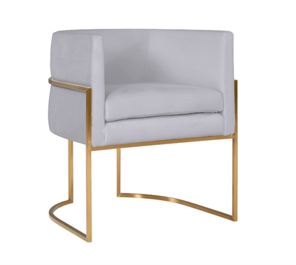 Chaise de salle à manger en velours gris Geraldine