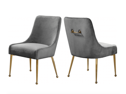 Chaise de salle à manger Lowery en velours noir