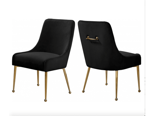 Lowery Dining Chair Velvet Black