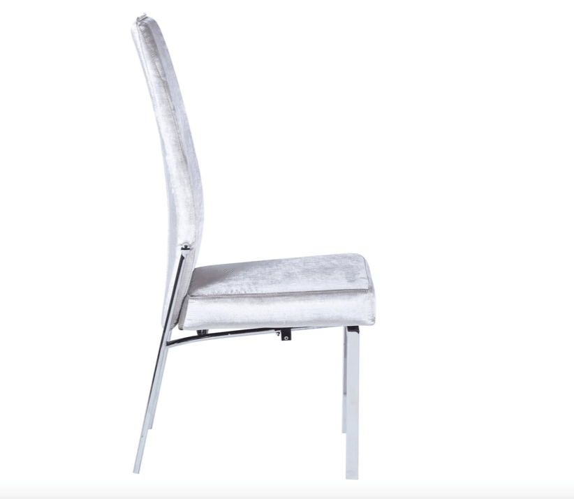 Chaise Annabel en tissu velours gris