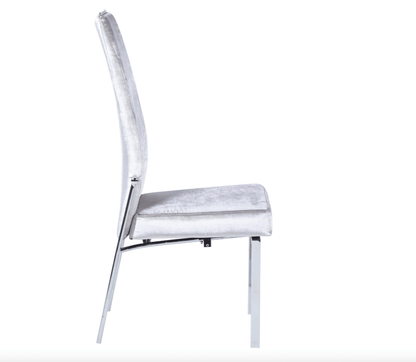 Chaise Annabel en tissu velours gris