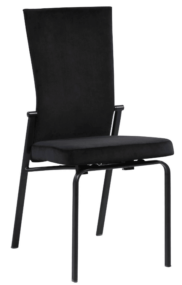 Chaise de salle à manger Molly Motion en tissu et base en métal noir