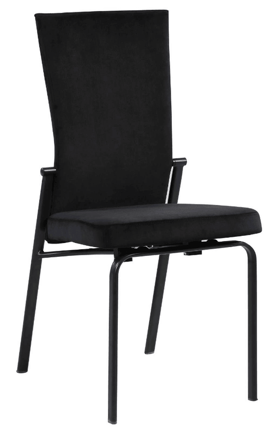 Chaise de salle à manger Molly Motion en tissu et base en métal noir