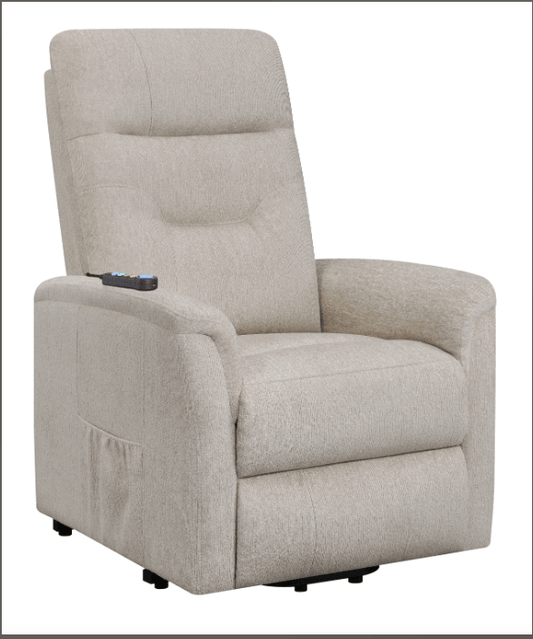 Henrietta Power Lift Recliner With Storage Pocket Beige