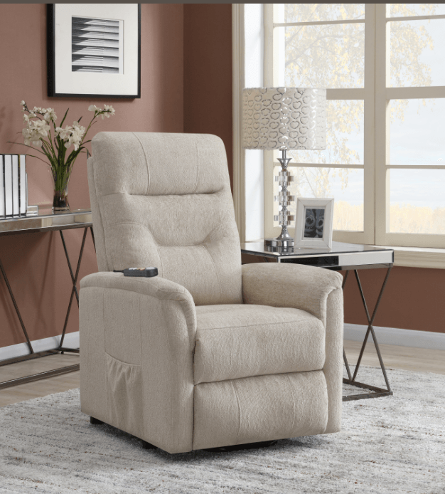 Henrietta Power Lift Recliner With Storage Pocket Beige