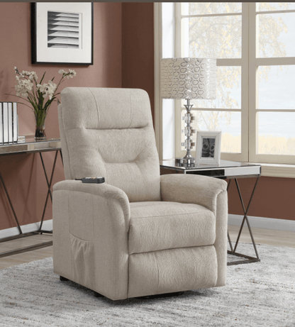Henrietta Power Lift Recliner With Storage Pocket Beige