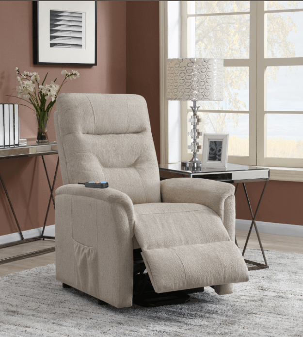 Henrietta Power Lift Recliner With Storage Pocket Beige