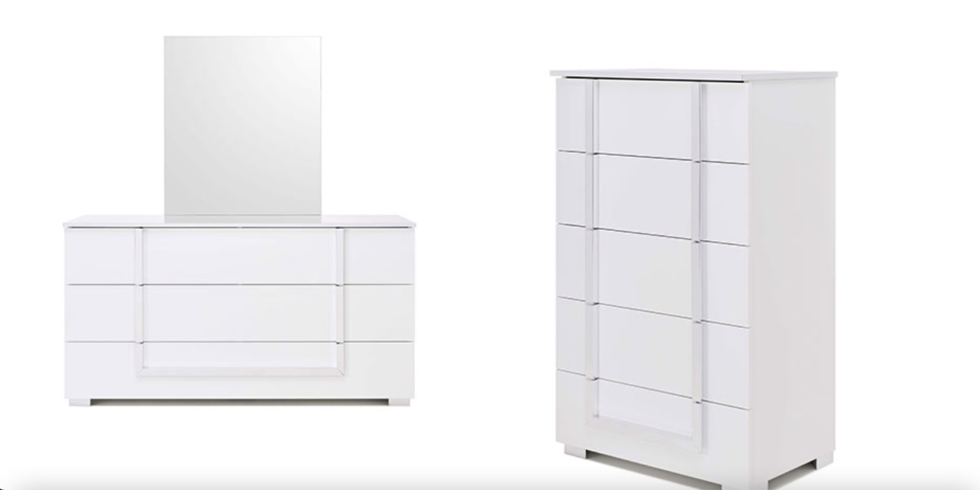 Lit Antonio QN + Commode + 1 NS Orme Gris Bois