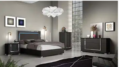 Lit Antonio QN + Commode + 1 NS Orme Gris Bois