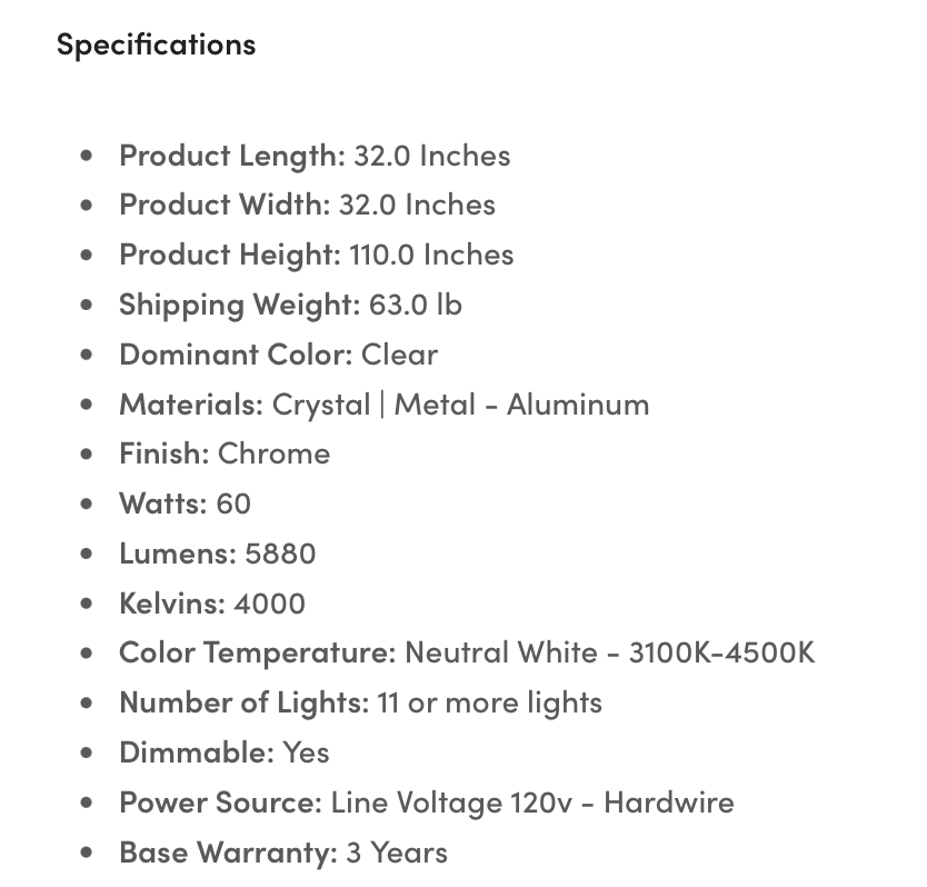 SPADES 110 CHANDELIER