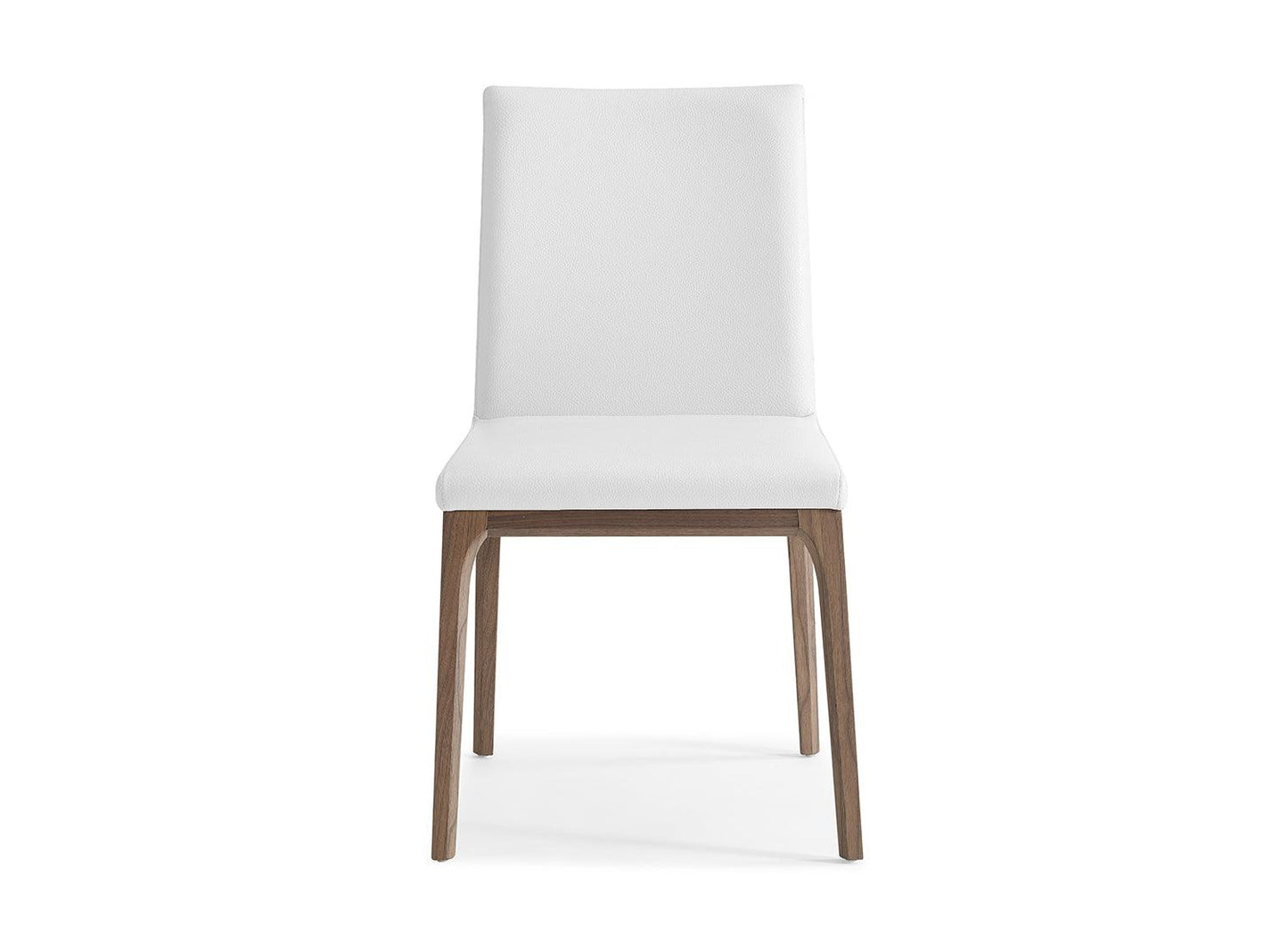 Chaise Elise en noyer avec cuir blanc