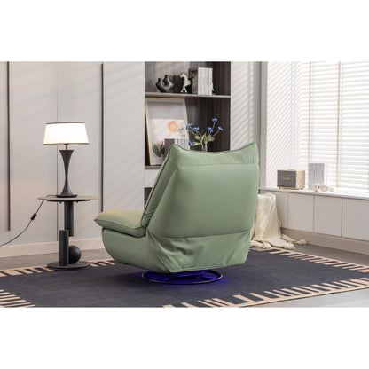 Fauteuil inclinable pivotant et électrique avec haut-parleurs Bluetooth, support de téléphone, ports de chargement USB et Type-C, rangement dissimulé dans les accoudoirs