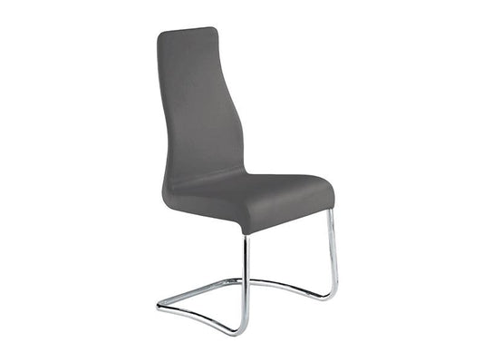 Chaise de salle à manger en cuir italien à fleurs
