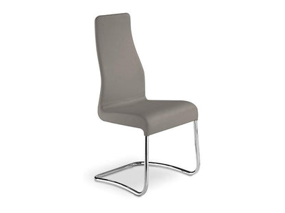 Chaise de salle à manger en cuir italien à fleurs