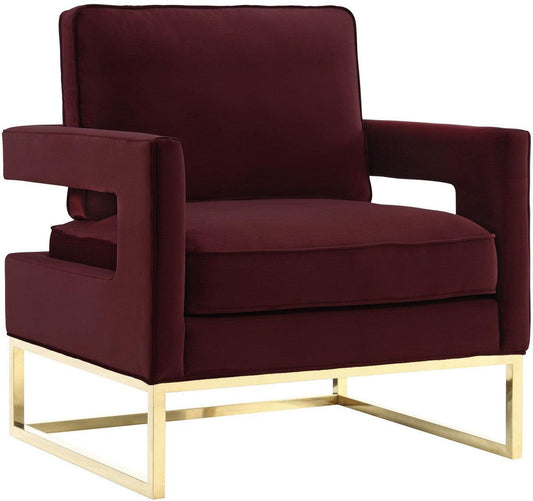 Chaise en velours marron Annabelle