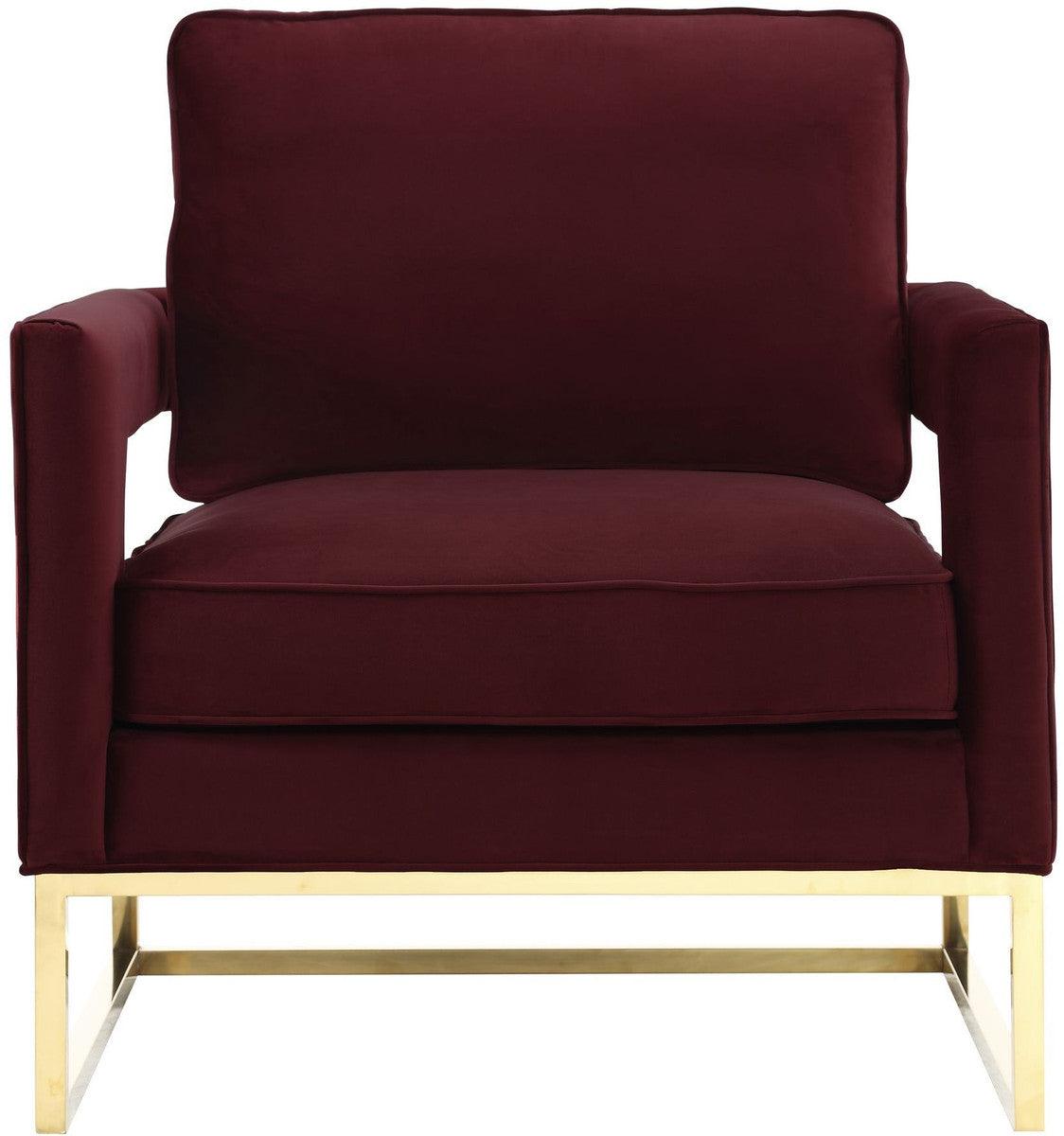 Chaise en velours marron Annabelle