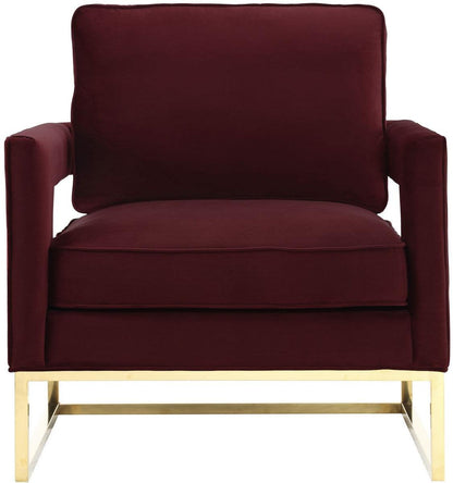Chaise en velours marron Annabelle
