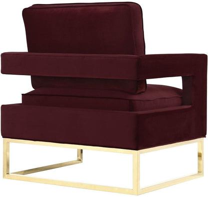 Chaise en velours marron Annabelle