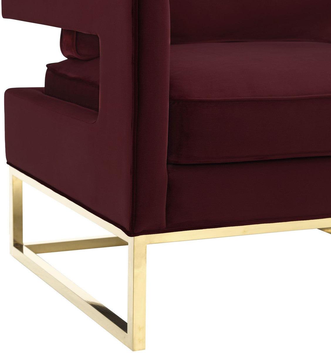 Chaise en velours marron Annabelle