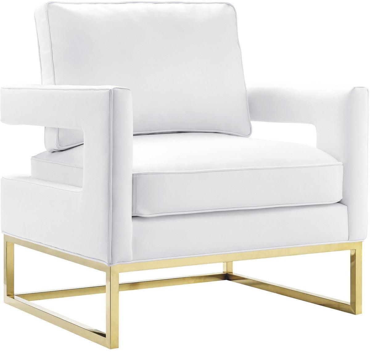 Chaise en cuir blanc Annabelle
