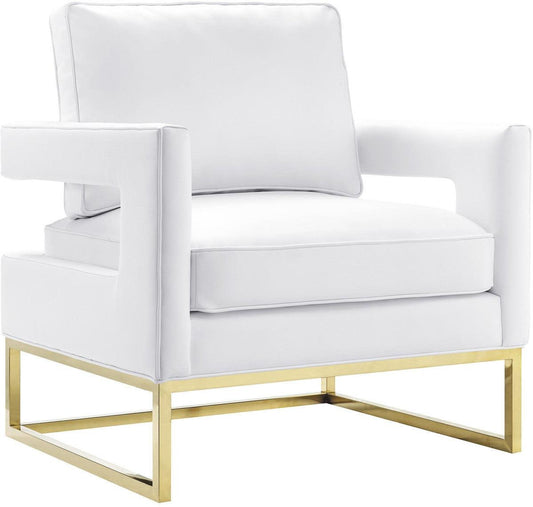 Chaise en cuir blanc Annabelle