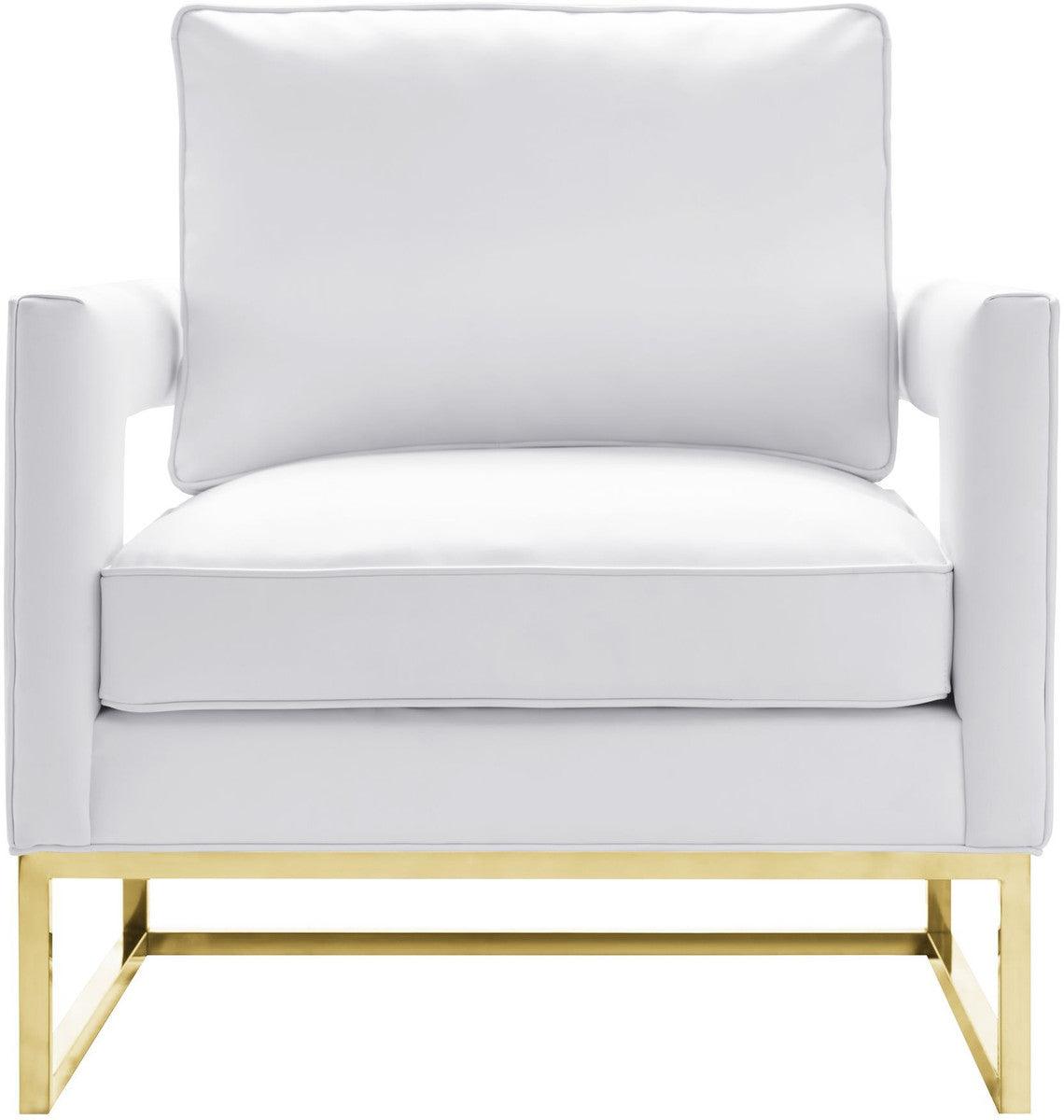 Chaise en cuir blanc Annabelle