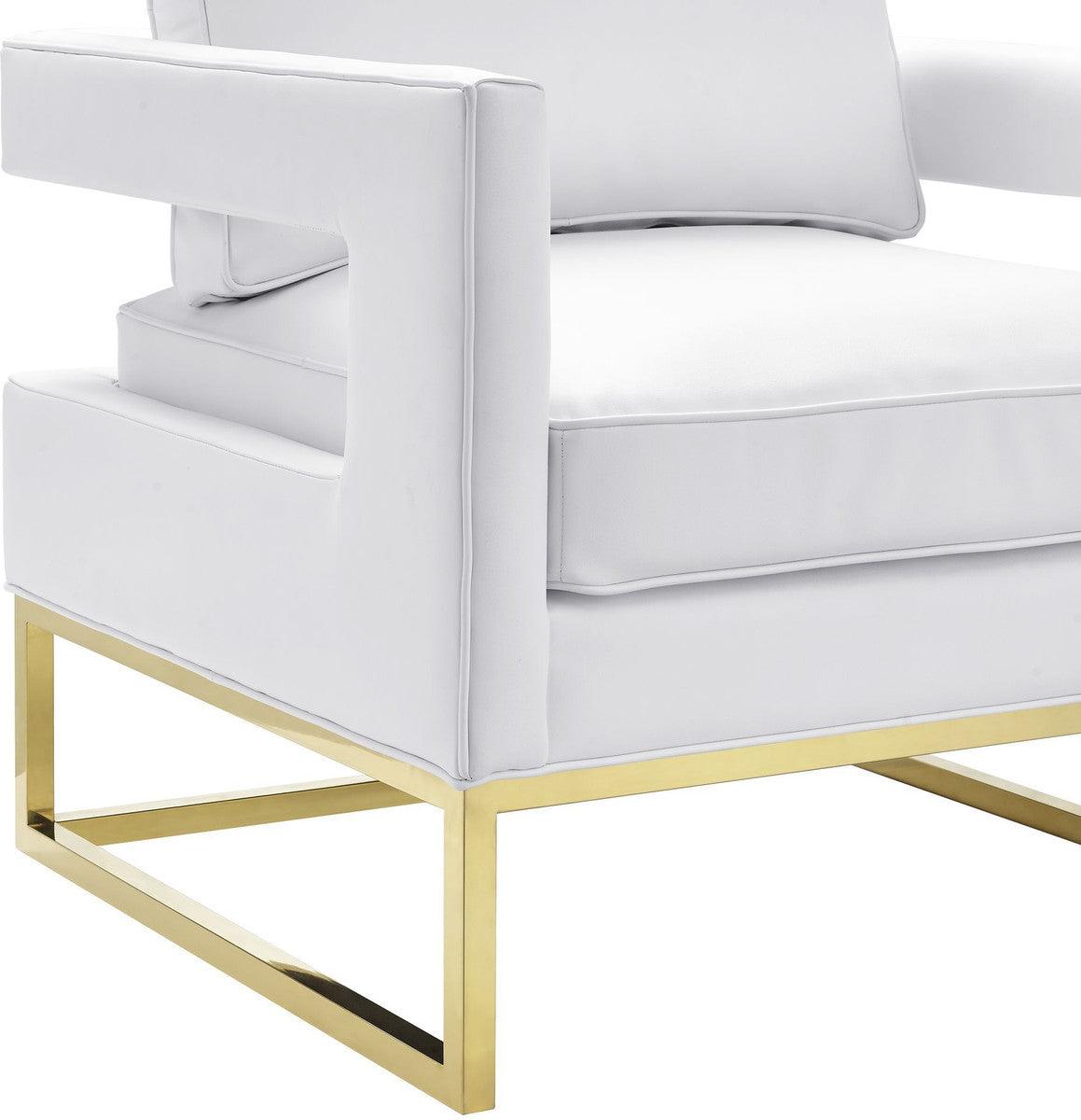 Chaise en cuir blanc Annabelle