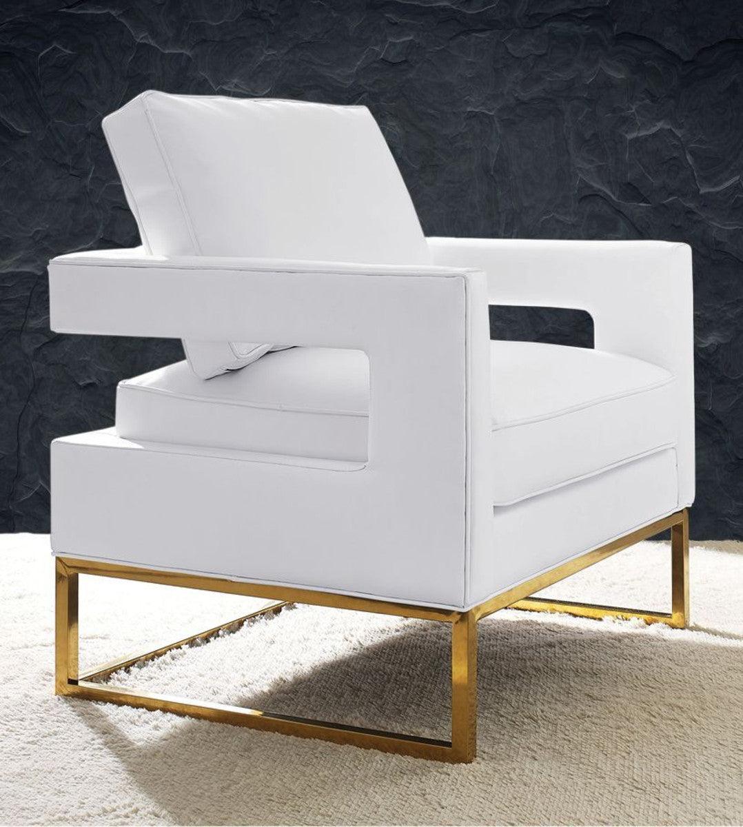 Chaise en cuir blanc Annabelle