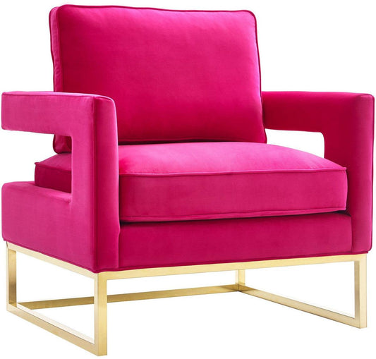 Chaise en velours rose Annabelle