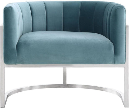 Chaise Magna Sea Blue avec base argentée