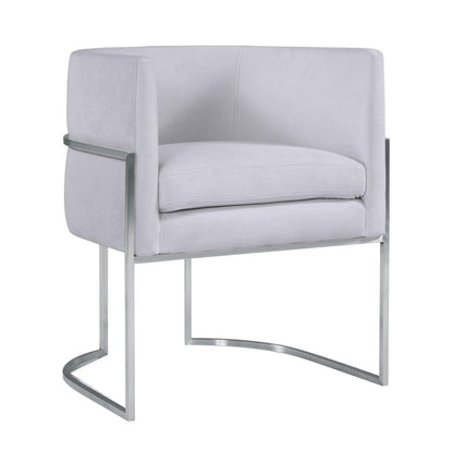 Chaise de salle à manger en velours gris Geraldine