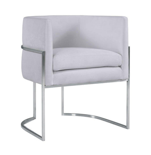 Chaise de salle à manger en velours gris Geraldine