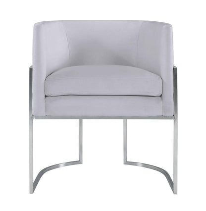 Chaise de salle à manger en velours gris Geraldine