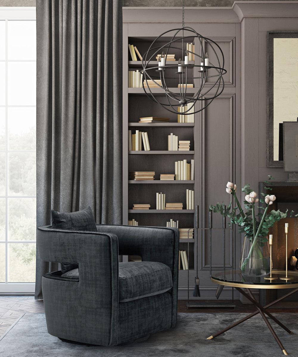 Chaise pivotante noire Kendrick