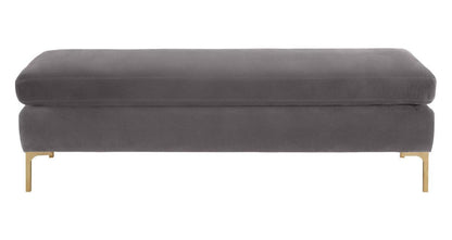 Daphne Grey Velvet Bench